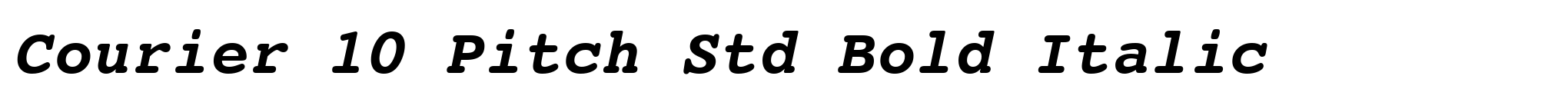 Courier 10 Pitch Std Bold Italic image